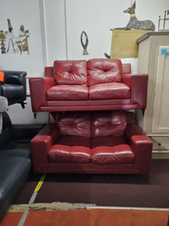 Two Seater leather sofa x 2