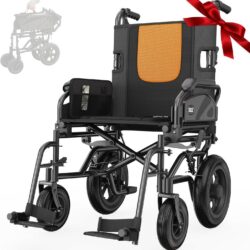 VOCIC U11 New
Lightweight Wheelchair for Adults, 13KG Folding Wheelchair, Up to 136KG, Double Brakes, 30cm All Terrain Tires for Transport Travel Lightweight Folding Wheelchairs (072621)