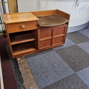 Nathan mid-century teak telephone table/hallseat (0726107)