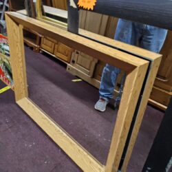 Large oak framed mirror