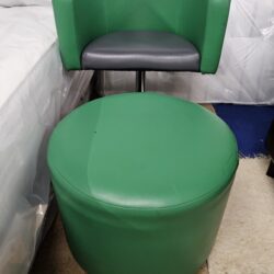 Green chair with footstool (082609)