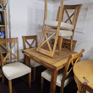 Solid Oak Table with 6 Chairs
